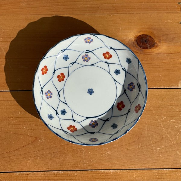 日本製 美濃燒 吾山窯 梅花網紋碗盤 | 圓盤 小缽 點心 甜點碗 梅花紋 吉祥紋