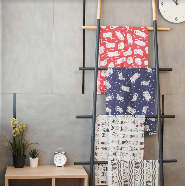 日本製|貓咪紗布長毛巾,100%純棉紗布巾 - 富士通販