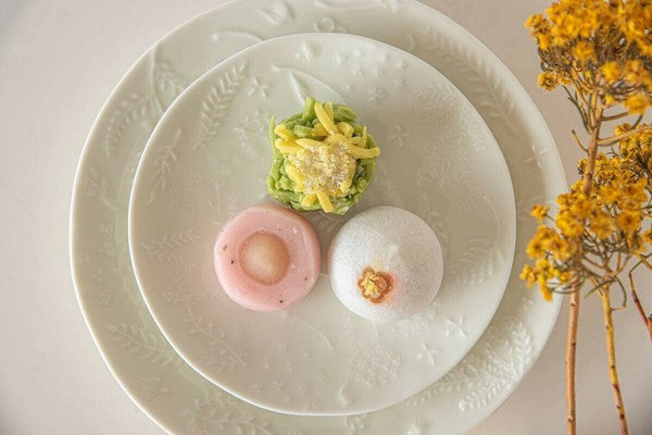 日本製 美濃燒 Miyama 深山 float 15公分/20公分雕刻野花盤 | 甜點盤 蛋糕盤