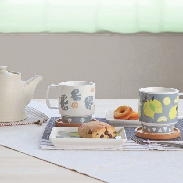 日本製 小倉陶器 Nordic 北歐風格 馬克杯 豆皿 | 飛鳥 樹葉 貓咪