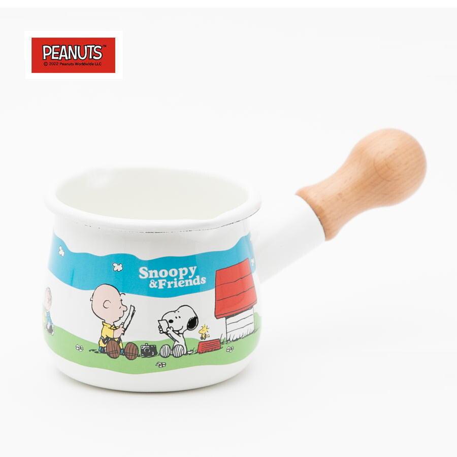 日本製 Plune琺瑯牛奶鍋|史努比造型 - 富士通販