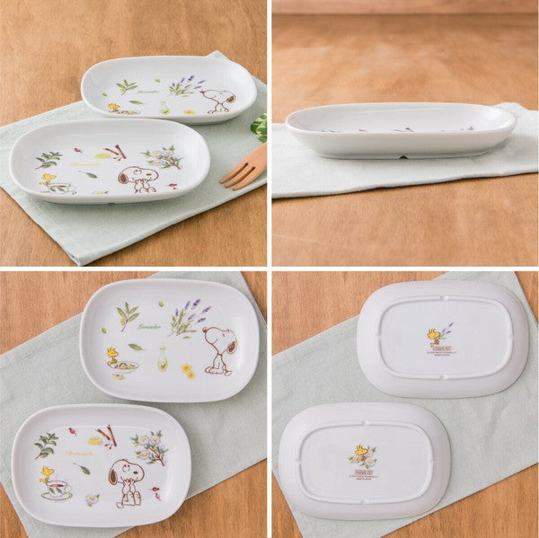 日本製 2入一組 PEANUTS Snoopy 史奴比橢圓長盤組|美濃燒 餐盤 日式餐盤 甜點盤