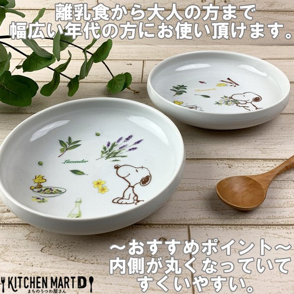 日本製 2入一組 PEANUTS Snoopy 史奴比圓盤組|美濃燒 咖哩碗 17公分深盤 湯碗