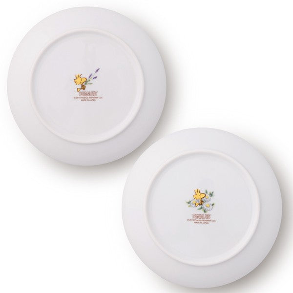 日本製 2入一組 PEANUTS Snoopy 史奴比圓盤組|美濃燒 咖哩碗 17公分深盤 湯碗