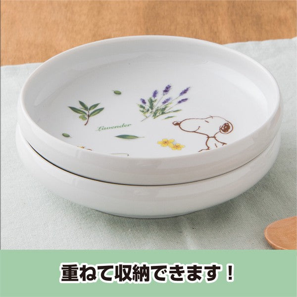 日本製 2入一組 PEANUTS Snoopy 史奴比圓盤組|美濃燒 咖哩碗 17公分深盤 湯碗