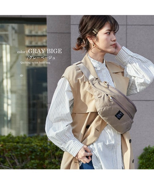 日本 LIZDAYS 金光菱格紋腰包 胸包 | 防水腰包 胸包 側背包 菱格紋包