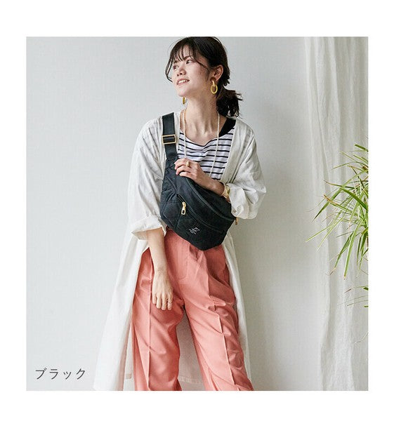 日本 LIZDAYS 金光菱格紋腰包 胸包 | 防水腰包 胸包 側背包 菱格紋包