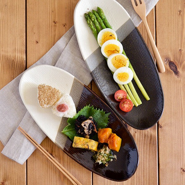 日本製 橢圓漸層長盤 | 壽司盤 魚盤 和食盤 陶瓷長盤