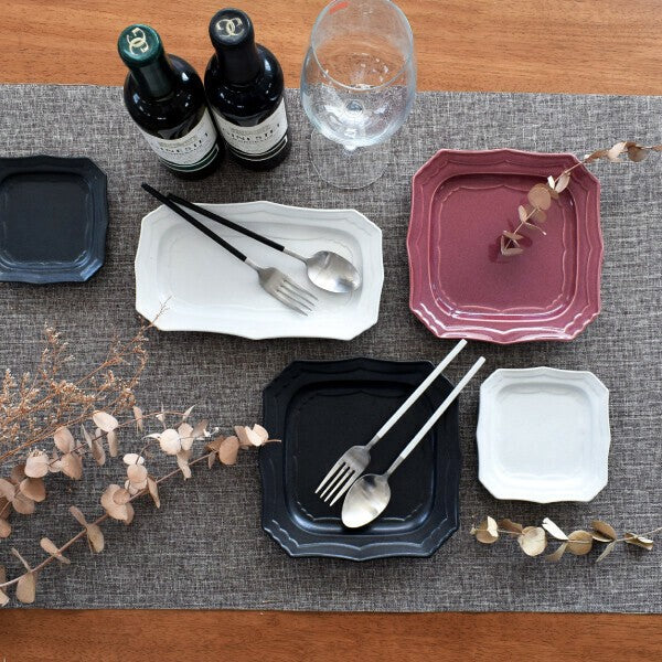 日本製 美濃燒 哥布蘭方盤 | 復古方盤 飾品盤 蛋糕盤 擺盤器皿