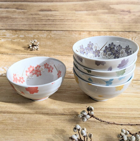 日本製 美濃燒 千年櫻花日式陶瓷飯碗5色可選|米飯碗 餐具碗