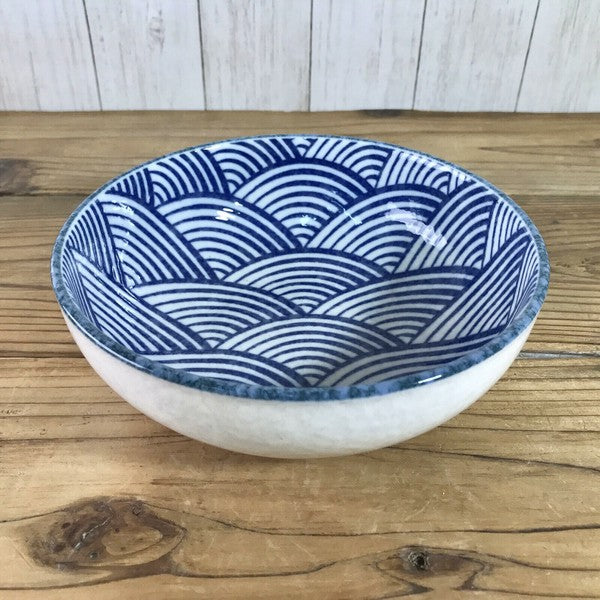 日本製 美濃燒 白雪青海波大碗 | 拉麵碗 大缽 大碗公 陶瓷碗 沙拉碗