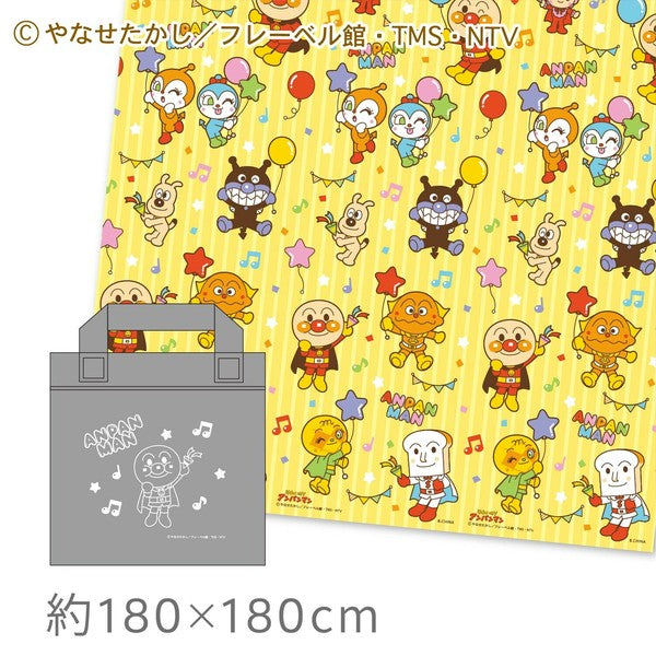 日本 吉伊卡哇 麵包超人 大尺寸野餐墊 附提袋 | 180x180cm 遊戲墊 露營