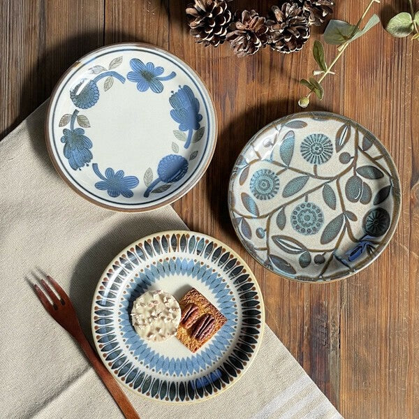 日本製 美濃燒 Clasico 北歐風 波西米亞餐盤 | 16.5cm 甜點盤 沙拉盤 幾何花卉