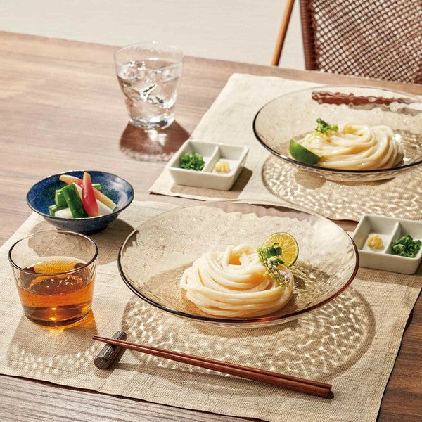 日本製 東洋佐佐木 Toyo-Sasaki 錘紋玻璃淺盤 兩色 | 沙拉盤 涼麵 冷麵 蕎麥麵 剉冰盤