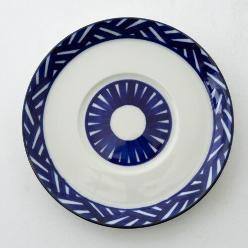 日本製 北歐風藍白圖騰咖啡杯碟 200cc | 巴克風 海軍藍餐盤 甜點盤 幾何盤 紅茶杯 茶杯 杯盤組