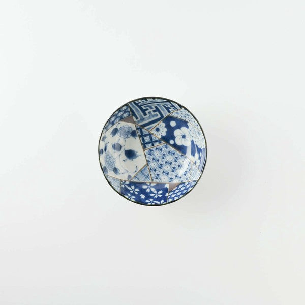 日本製 美濃燒 藍友禪菊形小鉢10.5cm | 沙拉碗 小菜碗 日式風格 職人手作