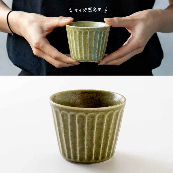 日本製 美濃燒 tetote 不規則文裡窯釉豬口杯 | 沙拉杯 優格杯 蒸蛋碗 冰淇淋 配菜杯