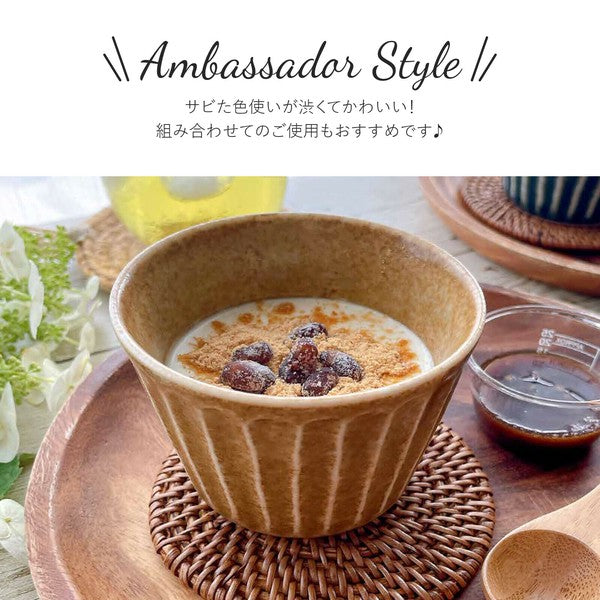 日本製 美濃燒 tetote 不規則文裡窯釉豬口杯 | 沙拉杯 優格杯 蒸蛋碗 冰淇淋 配菜杯