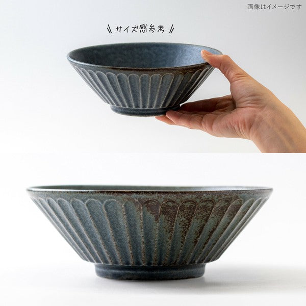 日本製 tetote 不規則紋理拉麵碗 | 大碗公 陶瓷碗 日式斗笠碗