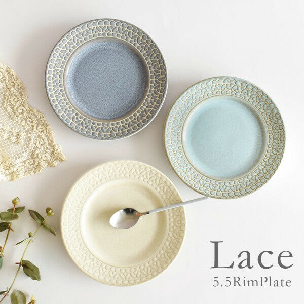 日本製 美濃燒 古典蕾絲蛋糕盤 17cm | 點心盤 小圓盤 甜點盤 古典歐風