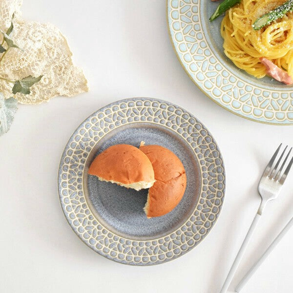 日本製 美濃燒 古典蕾絲蛋糕盤 17cm | 點心盤 小圓盤 甜點盤 古典歐風