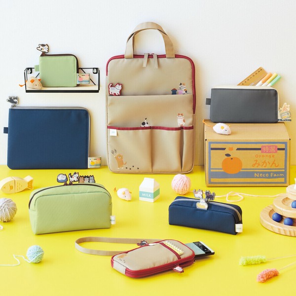 日本 LIHIT LAB 立體貓咪筆袋 電腦包 | 13吋 手提包 筆電包 拉鍊筆袋