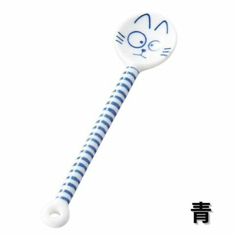 日本製 美濃燒 日式貓咪條紋湯匙 | 小湯匙 茶碗蒸 布丁 甜點 茶匙