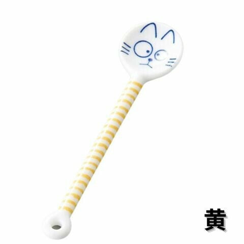 日本製 美濃燒 日式貓咪條紋湯匙 | 小湯匙 茶碗蒸 布丁 甜點 茶匙
