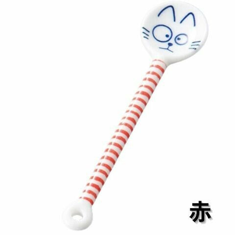 日本製 美濃燒 日式貓咪條紋湯匙 | 小湯匙 茶碗蒸 布丁 甜點 茶匙