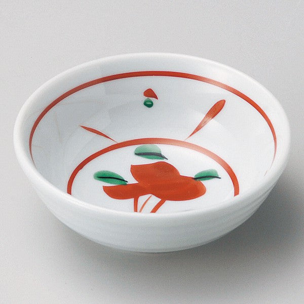 陶瓷碗 日本製 美濃燒 10cm|赤繪花 赤野花 壽喜燒碗 小碗 飯碗 美濃燒碗 日式碗 餐具碗 復古碗