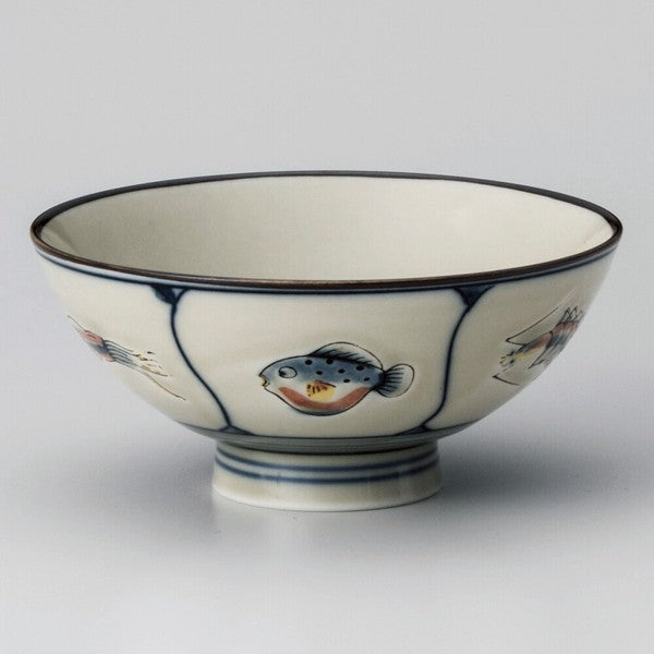 日本製 TOKIWA 美濃燒 水族館飯碗 | 高台碗 茶碗 小魚碗 家用碗 中碗 日本製碗 碗 日式餐具