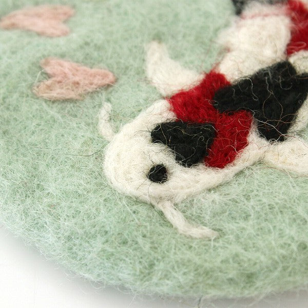 日本進口 尼泊爾手工製 羊毛氈杯墊 | 富士山 柴犬 招財貓 手工 羊毛 隔熱墊 墊子 杯墊