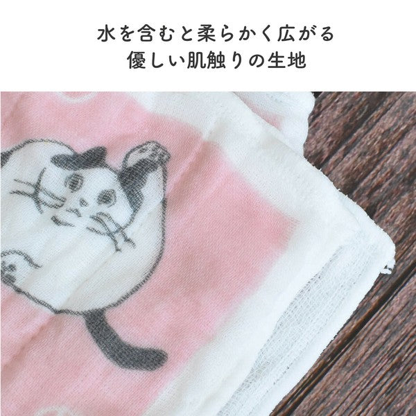 日本製 ChacoChaco 貓咪插畫抹布 | 清潔布 家事布 吸水抹布 餐具布 擦拭布