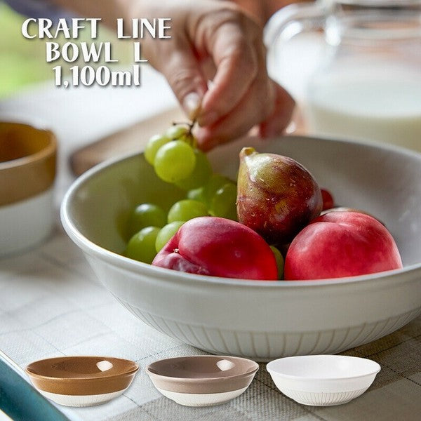 日本 TAMAKI 雙色線條大容量碗 1100ml | 耐熱 可疊放 拉麵碗 大碗公