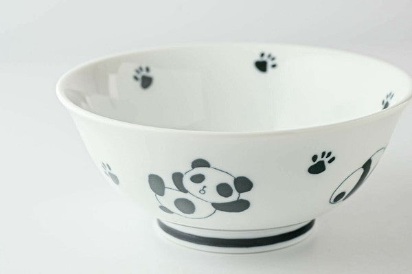 日本製 熊貓白瓷杯碗系列 | 拉麵碗 湯杯 碗公 兒童碗 熊貓 可愛碗