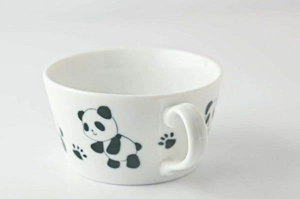 日本製 熊貓白瓷杯碗系列 | 拉麵碗 湯杯 碗公 兒童碗 熊貓 可愛碗