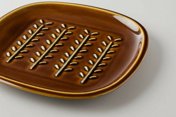 日本製 美濃燒 Miyama 深山 Crust 立體雕刻樹枝/點點餐盤 | 麵包盤 點心盤