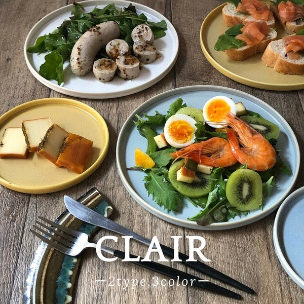 日本製 美濃燒 CLAIR 馬卡龍釉色平盤 | 圓盤 淺盤 吐司盤 甜點盤 沙拉盤