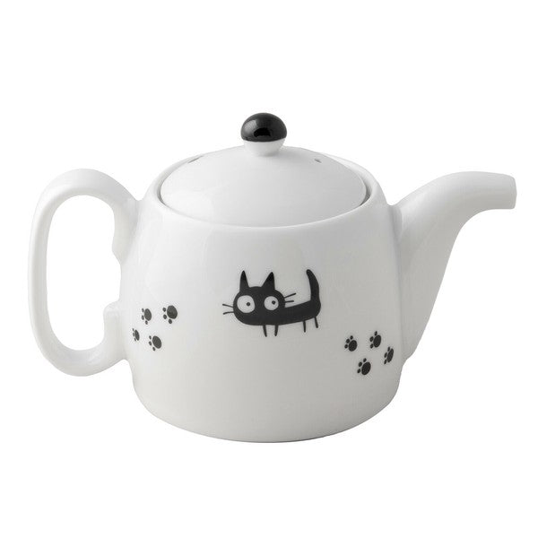 日本 黑貓手沖茶壺 急須茶壺 350ml | 濾茶壺 含不銹鋼瀘網 貓奴必備