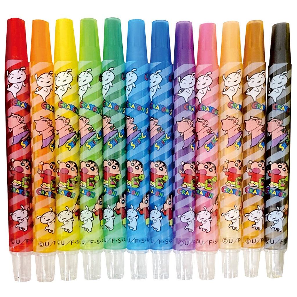 蠟筆小新12色旋轉蠟筆|兒童塗鴉畫具 - 富士通販