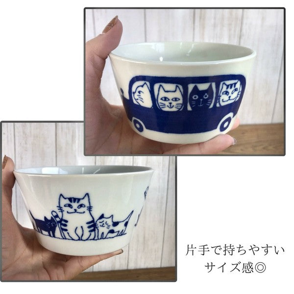 日本製 kanesada 貓咪圖案平口碗 | 兒童碗 沙拉碗 優格碗 冰淇淋碗 小碗