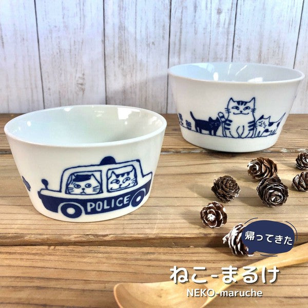 日本製 kanesada 貓咪圖案平口碗 | 兒童碗 沙拉碗 優格碗 冰淇淋碗 小碗