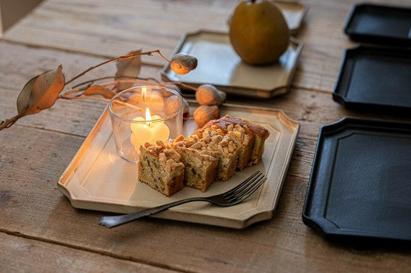 日本製 美濃燒 古董復古方盤 | 相框式餐盤 甜點盤 飾品盤 復古方盤