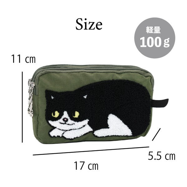 日本 超人氣 貓咪刺繡錢包/收納袋 | 手機包 零錢包 萬用包 拉鍊包 化妝包 小物收納包 分隔包