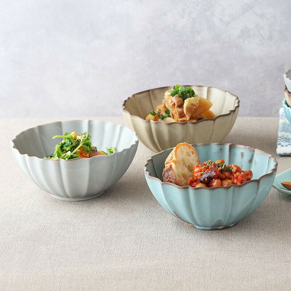 日本製 三色 菊型碗 | 沙拉碗 配菜小碗 飯碗 LOTUS碗