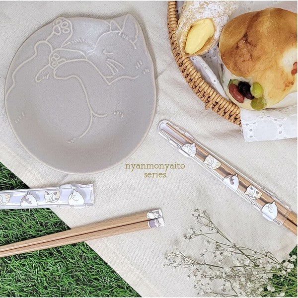 日本製 田中箸店 天然木貓咪筷子22.5cm | 抗菌 親子筷 童筷 環保筷