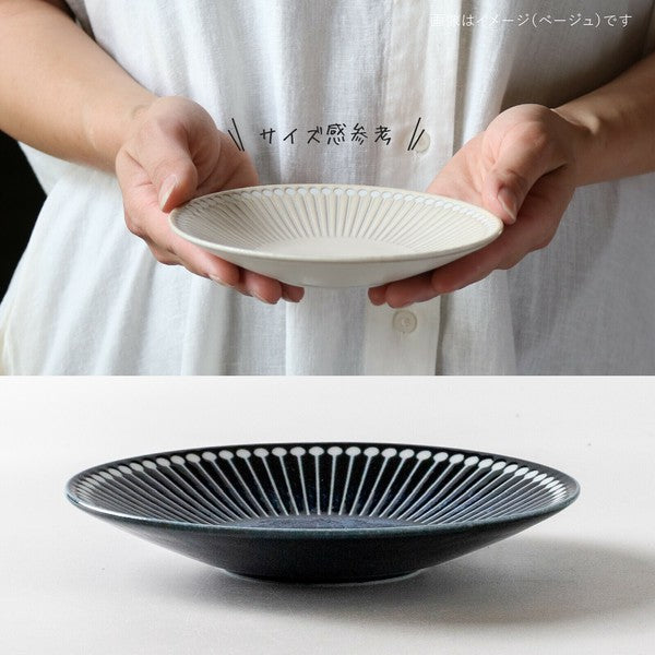 日本製 美濃燒 Albee 潑水十草輕量圓盤14.5cm | 可微波 點心盤 水果盤