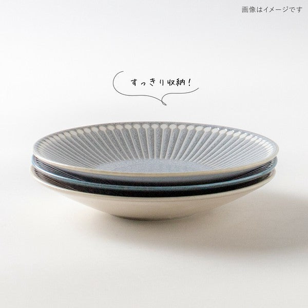 日本製 美濃燒 Albee 潑水十草輕量圓盤14.5cm | 可微波 點心盤 水果盤