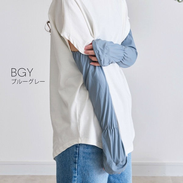日本 LIZDAYS UPF50+涼感袖套 | 接觸冷感 抗UV 透氣 彈性袖套 指掛設計