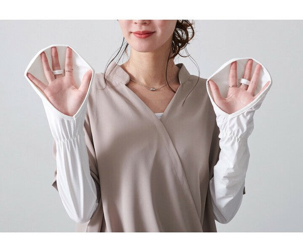 日本 LIZDAYS UPF50+涼感袖套 | 接觸冷感 抗UV 透氣 彈性袖套 指掛設計